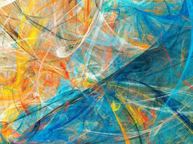 mavi soyut fraktal arkaplan 3d oluşturma