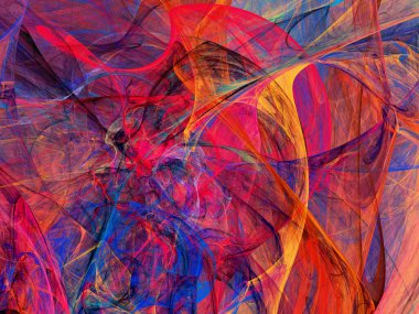 kırmızı soyut fraktal arkaplan 3d oluşturma