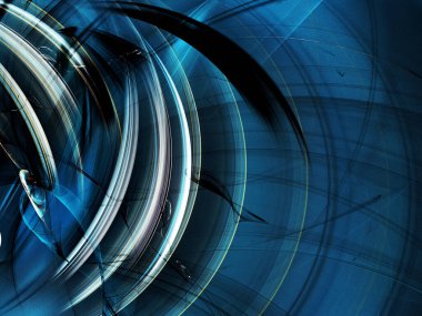 mavi soyut fraktal arkaplan 3d oluşturma