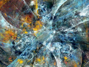 mavi soyut fraktal arkaplan 3d oluşturma