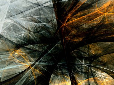 turuncu soyut fraktal arkaplan 3d oluşturma