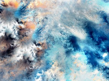 mavi soyut fraktal arkaplan 3d oluşturma