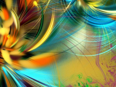 soyut kaotik fraktal arkaplan 3B oluşturma