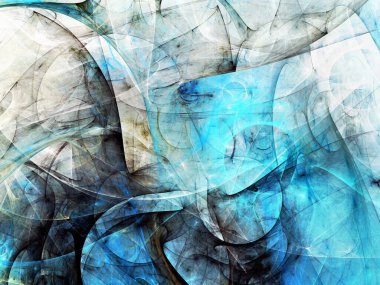 mavi soyut fraktal arkaplan 3d oluşturma