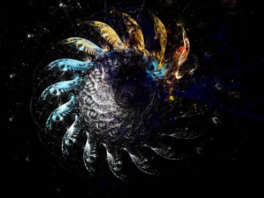 soyut kaotik fraktal arkaplan 3B oluşturma