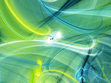 yeşil Soyut Fraktal arka plan 3d render