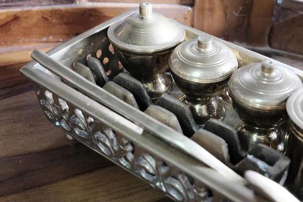 Μαλέι Κληρονομιάς Brassware Γάμος Εξοπλισμού Ονομάζεται Τεπακ Sireh Πέρα Από — Φωτογραφία Αρχείου
