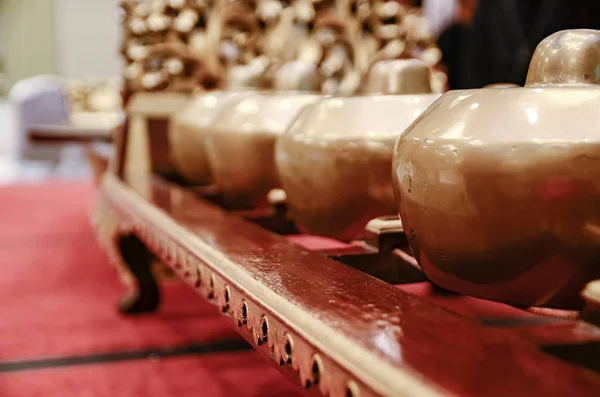 Малайзийский Традиционный Музыкальный Инструмент Gamelan Селективный Фокус — стоковое фото