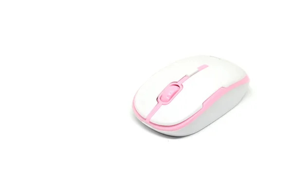 Pink Wireless Mouse White Background Ideal Business Online Concept — Stock Photo, Image