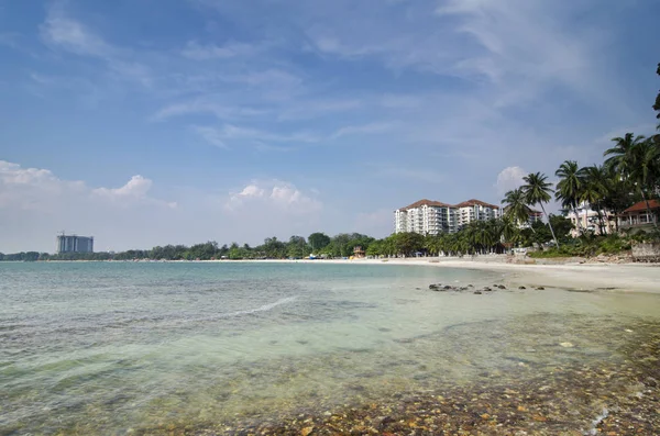 Hermosa Playa Tropical Fondo Cielo Azul — Foto de Stock