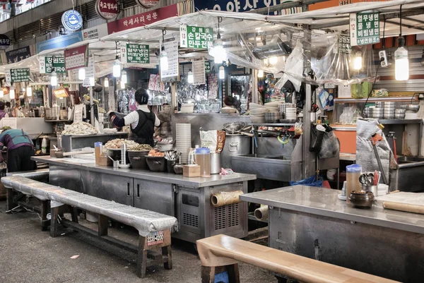 Seoul Zuid Korea Januari 2019 Eten Kraam Markt Van Gwangjiang — Stockfoto