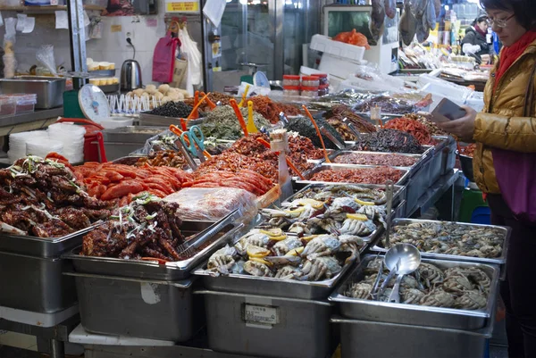 Seoul Zuid Korea Januari 2019 Variatie Van Verse Zeevruchten Het — Stockfoto