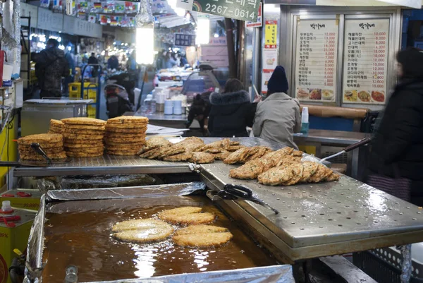 Seoul Zuid Korea Januari 2019 Eten Kraam Markt Van Gwangjiang — Stockfoto