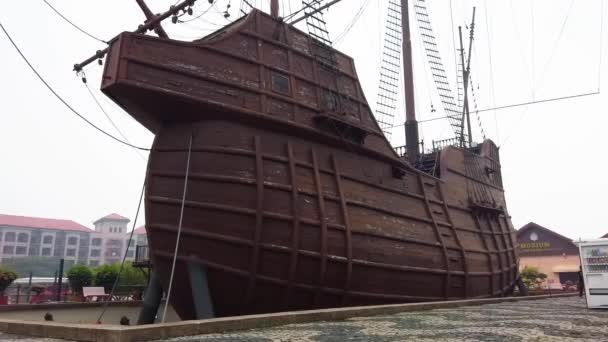 Malacca Malásia Setembro 2019 Réplica Flor Mar Ship Exposições Principais — Vídeo de Stock