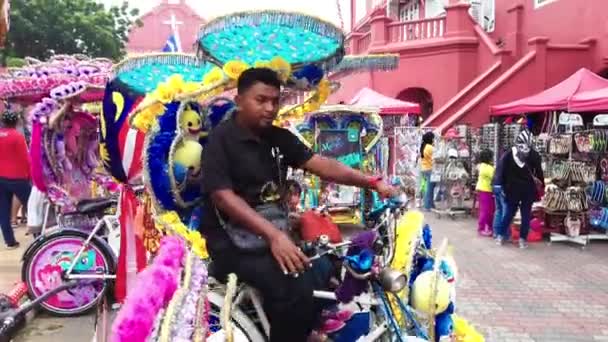 Malacca Malajzia Szeptember 2019 Turista Holland Téren Malacca Ban Malaysia — Stock videók