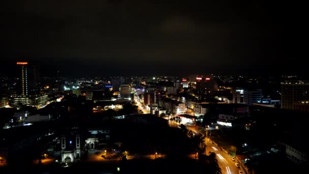 Ipoh, Malaysia - 24 september 2019, Timelapse Of Ipoh City, Malaysia på morgonen från taket — Stockvideo