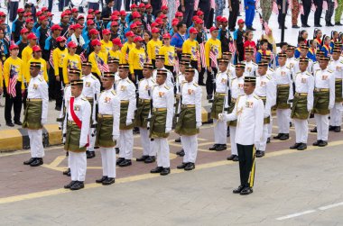KUALA LUMPUR, MALAYSIA - 29 Ağustos 2017: Malezya Bağımsızlık Günü kutlamalarının tam provası sırasında 1..