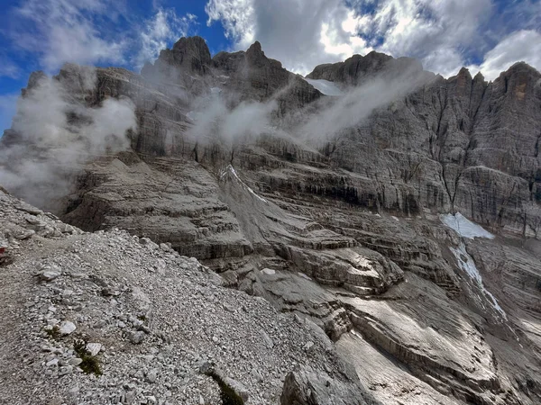 Panorama Peaks Ferrata Bliss Alp Ridge Adamello Brenta Bocchette Dolomites — Fotografia de Stock