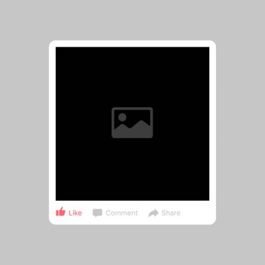 Vektör fotoğraf çerçevesi sosyal ağ mockup şablonu