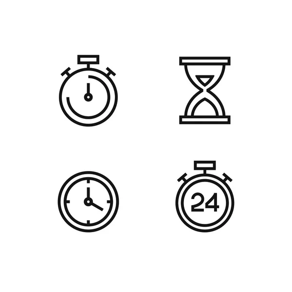 Χρόνο και ρολόι εικονίδιο του φορέα σε λευκό φόντο — Διανυσματικό Αρχείο