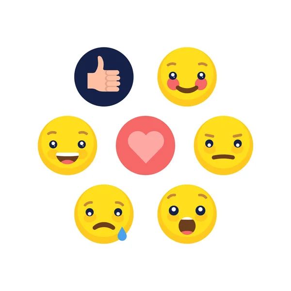 Collezione emoji astratta di design in stile piatto Grafiche Vettoriali