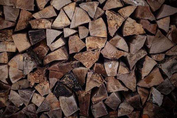 Pieu de bois avec bois de chauffage. Récolte pour l'hiver . — Photo