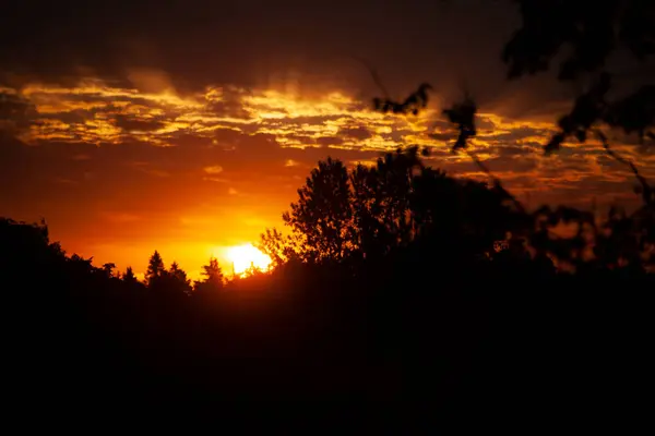 Nubes rojo-rosadas. Nubes al atardecer . — Foto de Stock