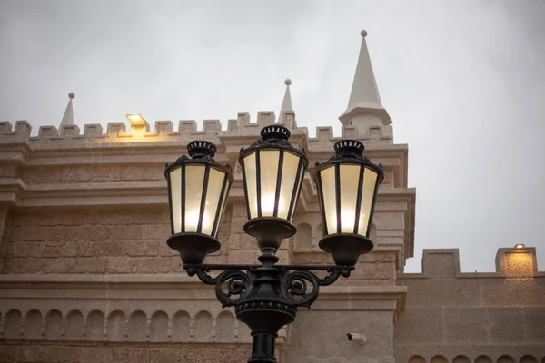 Buitenverlichting Stijlvolle lamp in het historische park. — Stockfoto