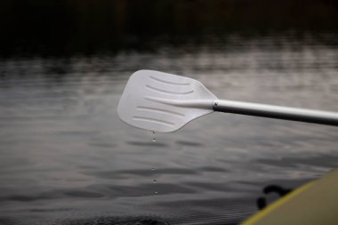 Suyun üzerinde kürek çekin. Tekne gezisi. 