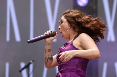 SAO PAULO (SP), Brezilya 03 / 02 / 2024 - Brezilya 'nın Allianz Parque Stadyumu' ndaki bazı kentlerde ulusal ve uluslararası pop punk / emo etkinlikleri gerçekleştiren I Wanna Be Tour 'da şarkıcı Pity' nin şovu