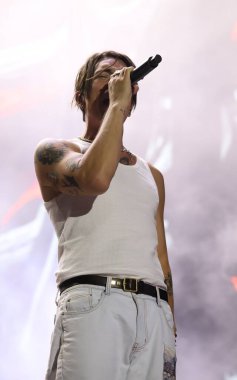 Sao Paulo (SP), Brezilya 03 / 02 / 2024 - Banda NX Zero 'nun gösterisi, Brezilya' nın Allianz Parque Stadyumu 'ndaki bazı kentlere ulusal ve uluslararası pop punk / emo çekimleri yapan I Wanna Be Tour' da sahne aldı.