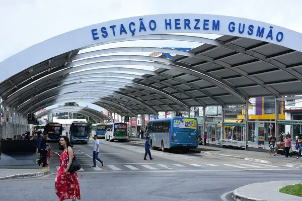 Vitoria Conquista Brazil 2024 Photo Bus Terminal Herzem Gusmao Station — Stock Photo, Image