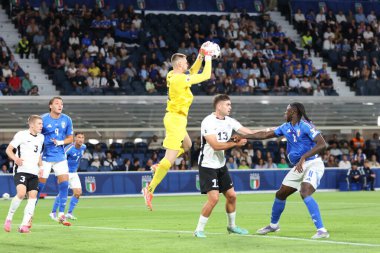 Bergamo (İtalya), 09 / 05 / 2025 - Dünya Kupası elemeleri / Avrupa / İtalya / Estonya - İtalya milli takımı ile Estonya milli takımı arasındaki maç. (Edson de souza 2nci bölüm))             
