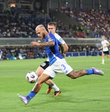 Bergamo (İtalya), 09 / 05 / 2025 - Dünya Kupası elemeleri / Avrupa / İtalya / Estonya - İtalya milli takımı ile Estonya milli takımı arasındaki maç. (Edson de souza 2nci bölüm))             