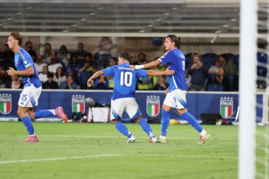 Bergamo (İtalya), 09 / 05 / 2025 - Dünya Kupası elemeleri / Avrupa / İtalya / Estonya - İtalya milli takımı ile Estonya milli takımı arasındaki maç. (Edson de souza 2nci bölüm))             