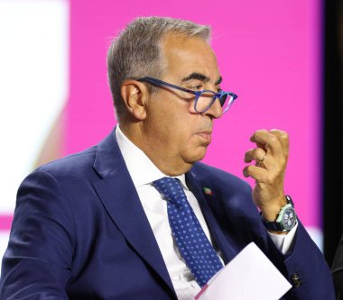 Milan (İtalya), 09 / 07 / 2025 - Micam 2025 / Açılış Töreni / Senatör Maurizio Gasparri - İtalyan Senatör Maurizio Gasparri, Micam 2025 'in 100. baskısının açılış töreninde. (Edson de souza 2nci bölüm))