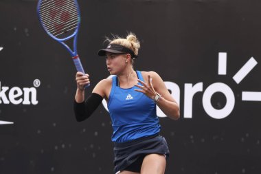 Sao Paulo (SP), 09 / 06 / 2025 - Sao Paulo 'da 6-14 Eylül tarihleri arasında Sao Paulo' nun batı bölgesindeki Villa-Lobos Park 'ta düzenlenen SP Open' da Alman Emily Appeleton ve Amerikalı Victoria Hu arasında oynanan karşılaşma. (leco viana\ yeni2))  