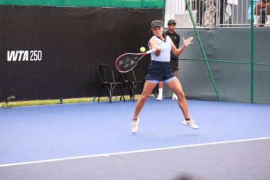 Sao Paulo (SP), 09 / 06 / 2025 - Sao Paulo 'da 6-14 Eylül tarihleri arasında Sao Paulo' nun batı bölgesindeki Villa-Lobos Park 'ta düzenlenen SP Open' da Alman Emily Appeleton ve Amerikalı Victoria Hu arasında oynanan karşılaşma. (leco viana\ yeni2))  