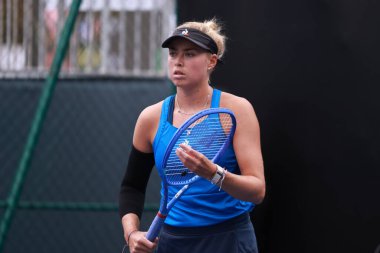 Sao Paulo (SP), 09 / 06 / 2025 - Sao Paulo 'da 6-14 Eylül tarihleri arasında Sao Paulo' nun batı bölgesindeki Villa-Lobos Park 'ta düzenlenen SP Open' da Alman Emily Appeleton ve Amerikalı Victoria Hu arasında oynanan karşılaşma. (leco viana\ yeni2))  