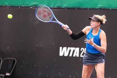 Sao Paulo (SP), 09 / 06 / 2025 - Sao Paulo 'da 6-14 Eylül tarihleri arasında Sao Paulo' nun batı bölgesindeki Villa-Lobos Park 'ta düzenlenen SP Open' da Alman Emily Appeleton ve Amerikalı Victoria Hu arasında oynanan karşılaşma. (leco viana\ yeni2))  