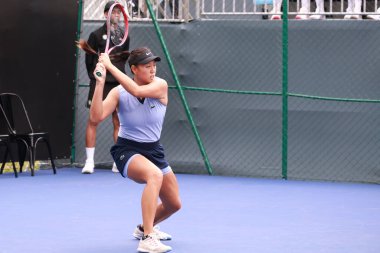 Sao Paulo (SP), 09 / 06 / 2025 - Sao Paulo 'da 6-14 Eylül tarihleri arasında Sao Paulo' nun batı bölgesindeki Villa-Lobos Park 'ta düzenlenen SP Open' da Alman Emily Appeleton ve Amerikalı Victoria Hu arasında oynanan karşılaşma. (leco viana\ yeni2))  