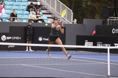Sao Paulo (SP), 6 Eylül 2025 - Brezilya 'lı Ana Cruz ile Fransız Yasmine Mansouri arasındaki maç, Sao Paulo' daki SP Açık 'ta, 6-14 Eylül tarihleri arasında Villa-Lobos Park' ta gerçekleşti. (leco viana\ yeni2))    