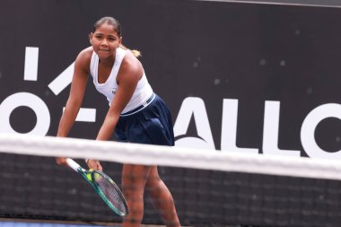 Sao Paulo (SP), 6 Eylül 2025 - Brezilya 'lı Ana Cruz ile Fransız Yasmine Mansouri arasındaki maç, Sao Paulo' daki SP Açık 'ta, 6-14 Eylül tarihleri arasında Villa-Lobos Park' ta gerçekleşti. (leco viana\ yeni2))    