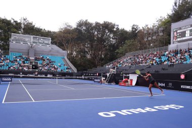 Sao Paulo (SP), 6 Eylül 2025 - Brezilya 'lı Ana Cruz ile Fransız Yasmine Mansouri arasındaki maç, Sao Paulo' daki SP Açık 'ta, 6-14 Eylül tarihleri arasında Villa-Lobos Park' ta gerçekleşti. (leco viana\ yeni2))    