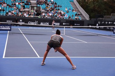 Sao Paulo (SP), 6 Eylül 2025 - Brezilya 'lı Ana Cruz ile Fransız Yasmine Mansouri arasındaki maç, Sao Paulo' daki SP Açık 'ta, 6-14 Eylül tarihleri arasında Villa-Lobos Park' ta gerçekleşti. (leco viana\ yeni2))    