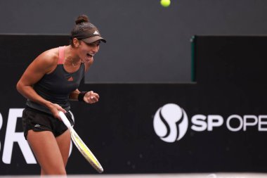 Sao Paulo (SP), 6 Eylül 2025 - Brezilya 'lı Ana Cruz ile Fransız Yasmine Mansouri arasındaki maç, Sao Paulo' daki SP Açık 'ta, 6-14 Eylül tarihleri arasında Villa-Lobos Park' ta gerçekleşti. (leco viana\ yeni2))    