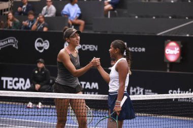 Sao Paulo (SP), 6 Eylül 2025 - Brezilya 'lı Ana Cruz ile Fransız Yasmine Mansouri arasındaki maç, Sao Paulo' daki SP Açık 'ta, 6-14 Eylül tarihleri arasında Villa-Lobos Park' ta gerçekleşti. (leco viana\ yeni2))    