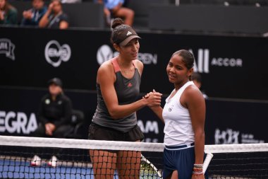 Sao Paulo (SP), 6 Eylül 2025 - Brezilya 'lı Ana Cruz ile Fransız Yasmine Mansouri arasındaki maç, Sao Paulo' daki SP Açık 'ta, 6-14 Eylül tarihleri arasında Villa-Lobos Park' ta gerçekleşti. (leco viana\ yeni2))    