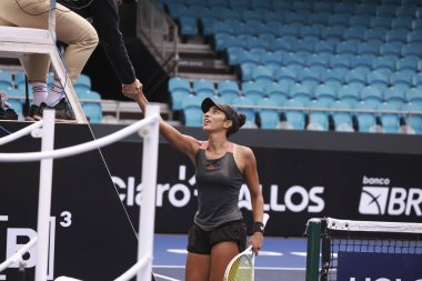 Sao Paulo (SP), 6 Eylül 2025 - Brezilya 'lı Ana Cruz ile Fransız Yasmine Mansouri arasındaki maç, Sao Paulo' daki SP Açık 'ta, 6-14 Eylül tarihleri arasında Villa-Lobos Park' ta gerçekleşti. (leco viana\ yeni2))    