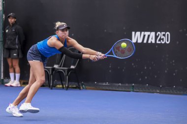 Sao Paulo (SP), 09 / 06 / 2025 - Sao Paulo 'da 6-14 Eylül tarihleri arasında Sao Paulo' nun batı bölgesindeki Villa-Lobos Park 'ta düzenlenen SP Open' da Alman Emily Appeleton ve Amerikalı Victoria Hu arasında oynanan karşılaşma. (leco viana\ yeni2))  